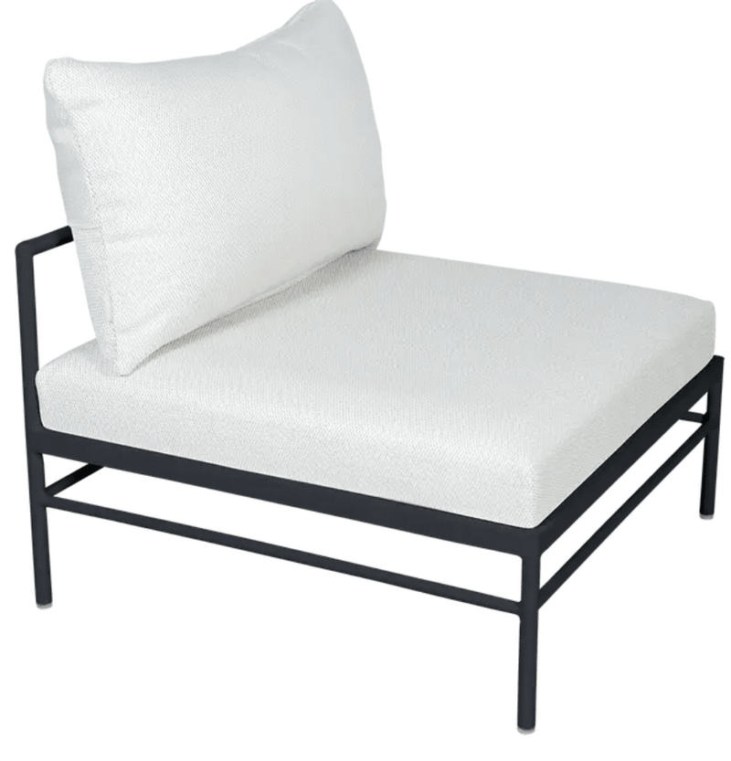 Load image into Gallery viewer, Rivage Low Chair by Fermob - Custom Wood DesignsFermob Rivage Low Chair in Liqurice Pearl, outdoor metal sofa with sleek design, perfect for garden or patio seating.Outdoor Sofa Metal Fermob24575208209079Liqurice Pearl