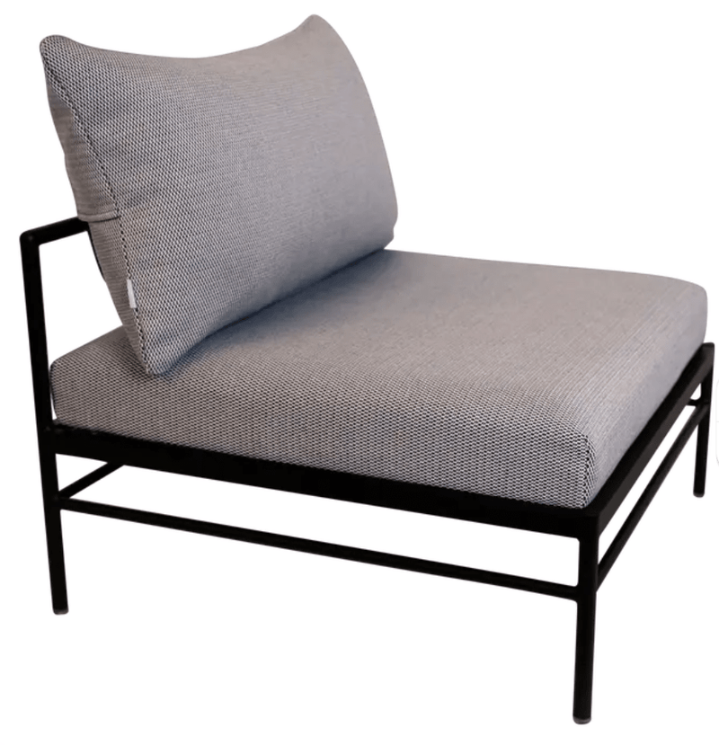 Load image into Gallery viewer, Rivage Low Chair by Fermob - Custom Wood DesignsFermob Rivage Low Chair in Liqurice and Straciatella, outdoor metal sofa with sleek design, perfect for garden or patio seating.Outdoor Sofa Metal Fermob24575206684791Liqurice Straciatella