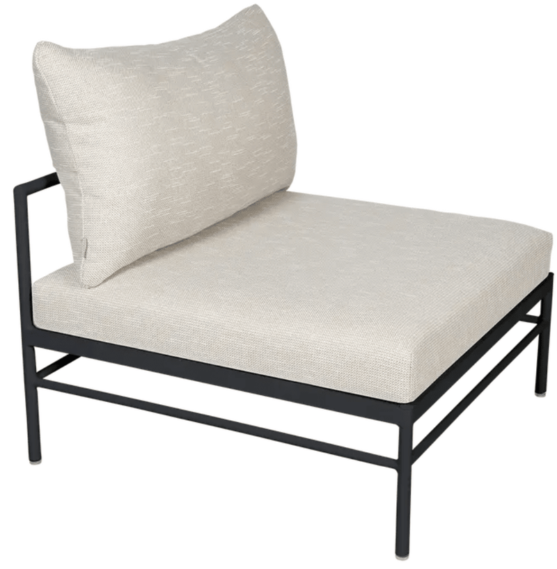 Load image into Gallery viewer, Rivage Low Chair by Fermob - Custom Wood DesignsFermob Rivage Low Chair outdoor sofa with wicker seat and metal frame, showcasing a stylish design in a central view.Outdoor Sofa Metal Fermob24575207281399Liqurice Wicker