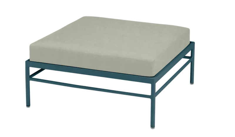 Load image into Gallery viewer, Rivage Ottoman - Custom Wood DesignsFermob Rivage outdoor ottoman in Meadow Green with a metal frame, designed for comfortable outdoor lounging.Ottoman Outdoor Furniture Fermob Metal24575206398423Acapulco Midnignt Green