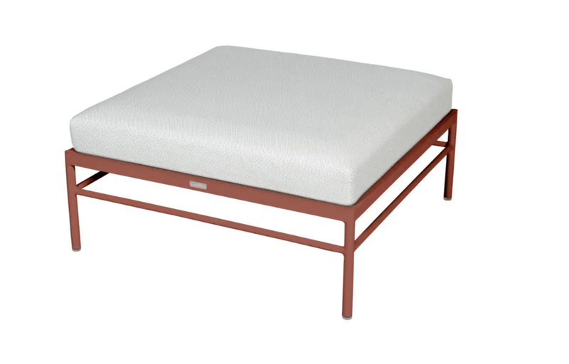 Load image into Gallery viewer, Rivage Ottoman - Custom Wood DesignsRed ochre Fermob Rivage outdoor ottoman with aluminum frame, stylish metal lounge footstool for outdoor furniture.Ottoman Outdoor Furniture Fermob Metal24575202387703Red Ochre Pearl