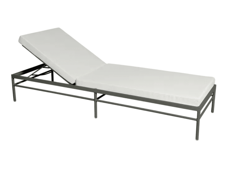 Load image into Gallery viewer, Rivage Sunlounger Luxury - Custom Wood DesignsFermob Rivage luxury metal sunlounger with cactus pearl finish, outdoor garden furniture, adjustable backrest, sleek modern designSunlounger Metal24575201142935Cactus Pearl