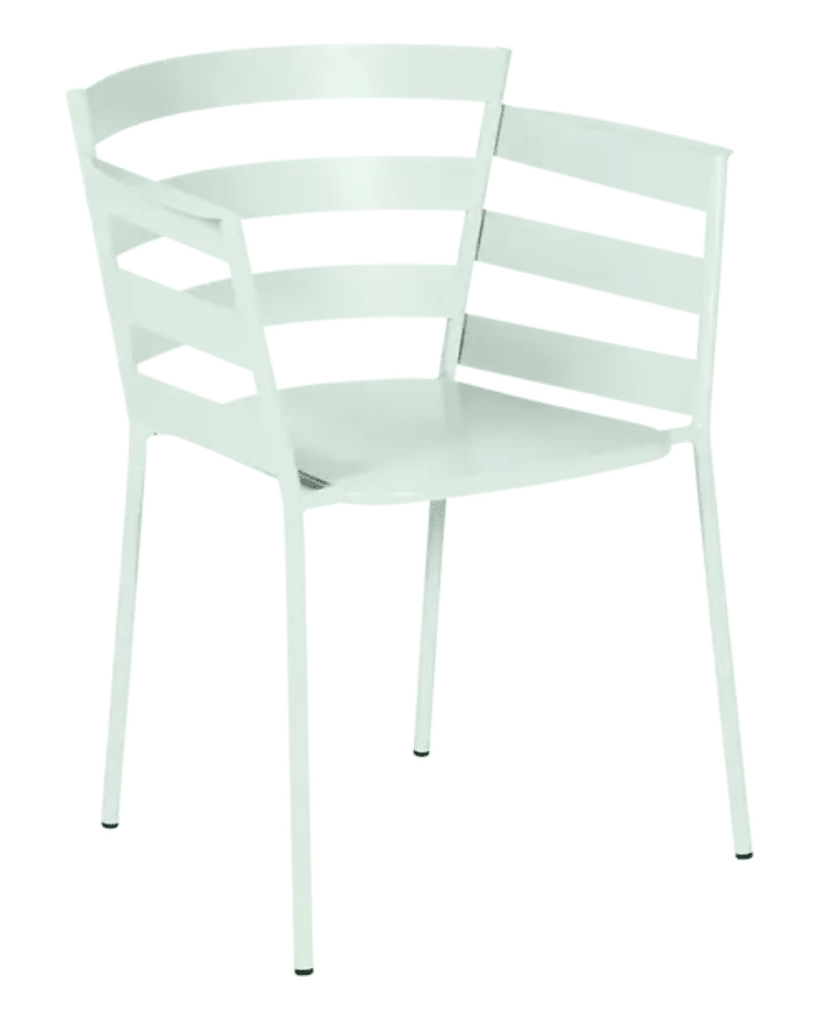 Load image into Gallery viewer, Fermob RYTHMIC outdoor armchair in Ice Mint color with a modern, curved design for outdoor seating.