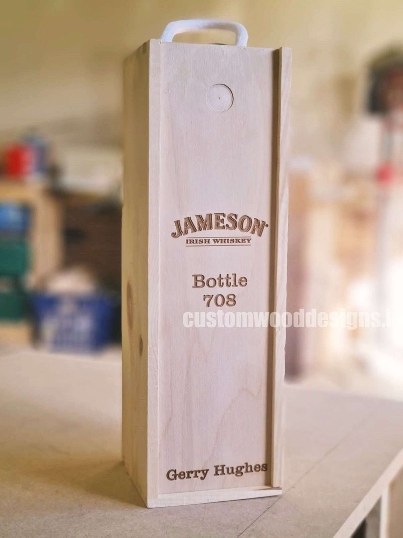 Load image into Gallery viewer, Sliding Lid 1 Bottle Box - Natural x 25 Corporate Gift Box with Wood Wool Custom Wood Designs __label: Multibuy gift gift box single box wine box wood wool sliding-lid-bottle-box-singlecustom-wood-designs1corporate-gift-box-with-wood-wool-431212_362b8f04-96af-4622-b517-2ca4837f6f37