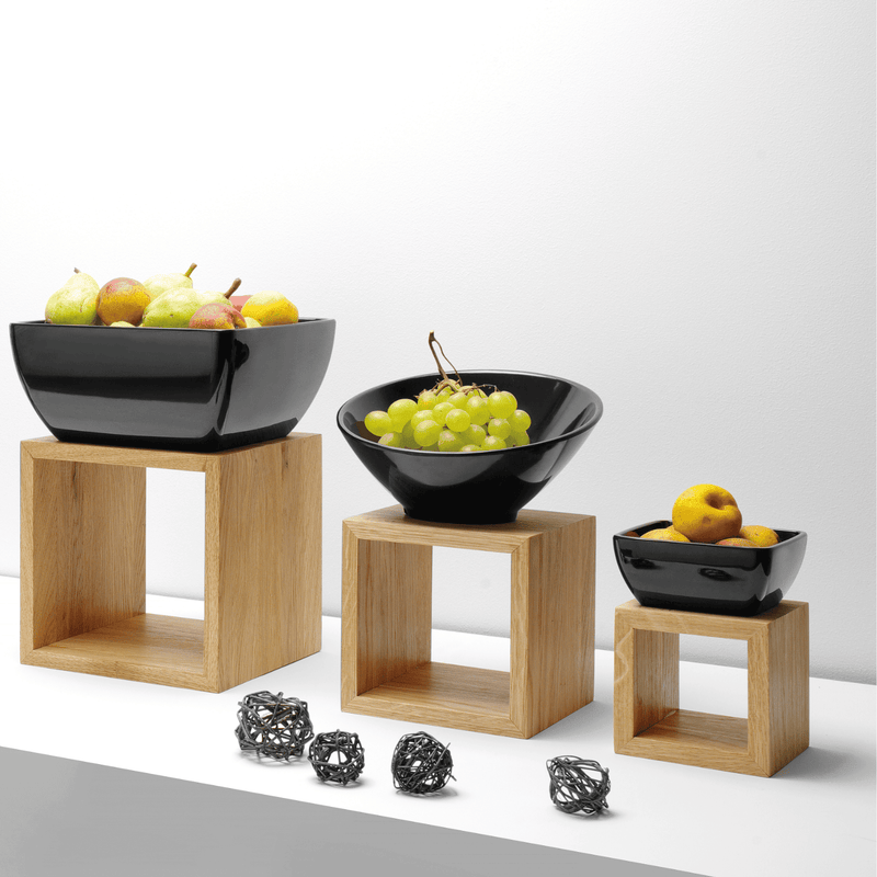 Load image into Gallery viewer, Square Melamine Bowl 250×250×120mm – Graphite (Fine Dine Melamina) - Custom Wood DesignsSquare melamine bowl by Fine Dine in graphite color, measuring 250x250x120mm, with a sleek modern design.Square bowl562673