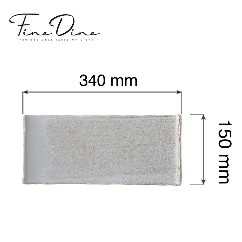 Load image into Gallery viewer, Stark rectangular plate, 340x150mm - Custom Wood DesignsFine Dine Stark rectangular plate measuring 340x150mm, showcasing a sleek, modern design perfect for serving dishes.rectangular plate762073