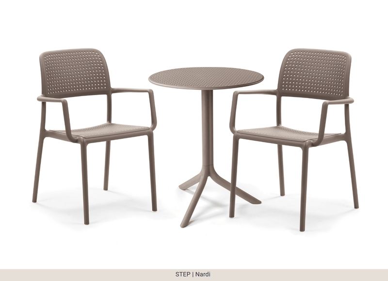Load image into Gallery viewer, Step Outdoor Table Low & Dining - Custom Wood DesignsNardi outdoor step table by Custom Wood Designs, expandable low and dining table in tortora finish for garden or patio useNardi Outdoor Table24575203820887Tortora