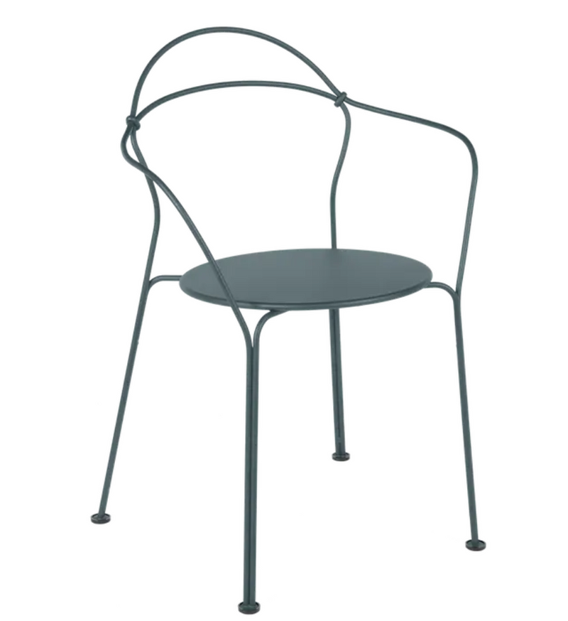 Load image into Gallery viewer, Storm grey Fermob Airloop lounge chair with sleek metal frame and modern design, suitable for outdoor furniture settings.