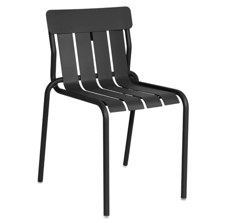 Load image into Gallery viewer, Stripe Chair Stackable Outdoor Dining - Custom Wood DesignsStackable Fermob Stripe outdoor dining chair in anthracite metal, showing a sleek, modern design suitable for outdoor hospitality settings.Fermob Metal Chair Outdoor24575207370231Antracite