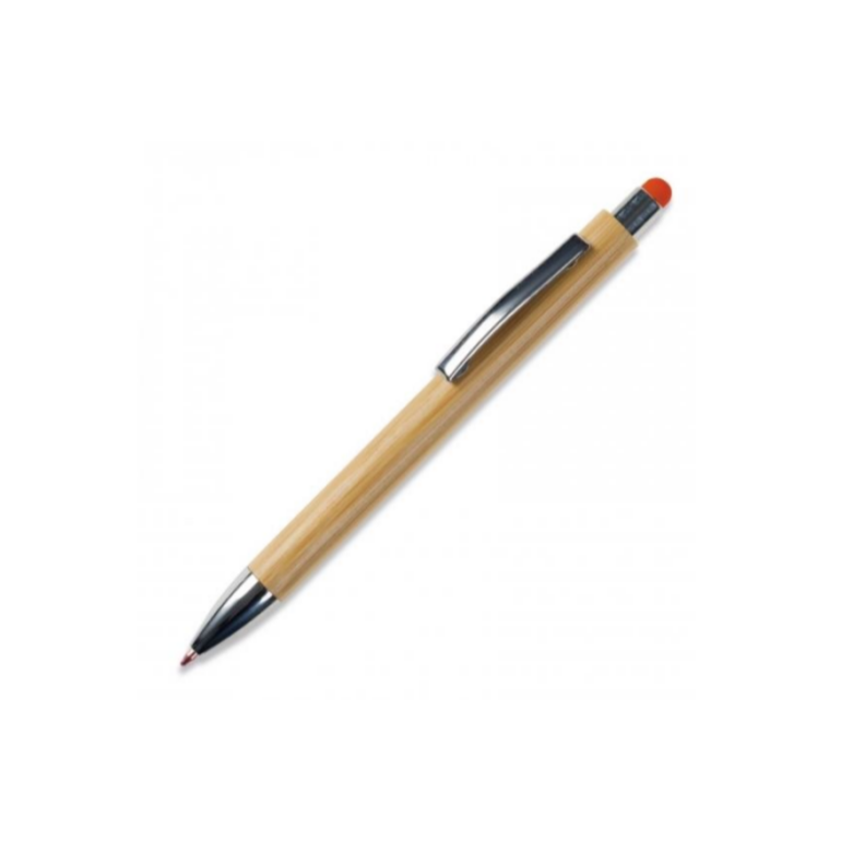 Load image into Gallery viewer, Pen with coloured stylus x 100 Custom Wood Designs __label: Multibuy styluspencustomwooddesignsirishbrandedpromoorange_82e32919-9ef2-449d-a96e-a0e2a5c3f46b