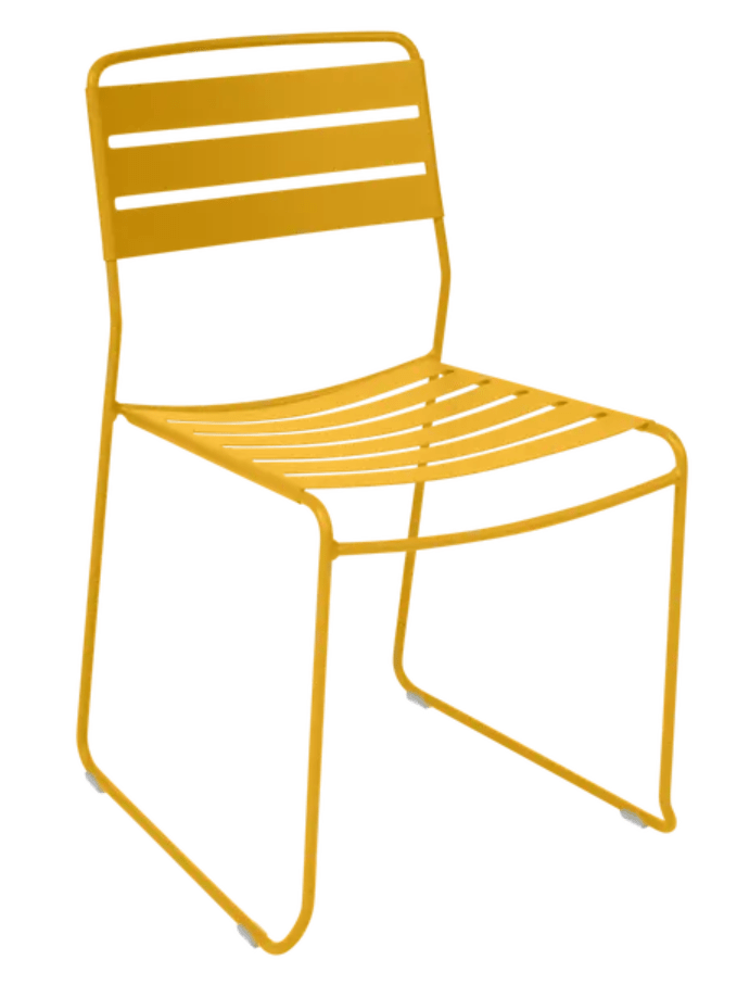 Load image into Gallery viewer, Honey-colored Fermob Surprising outdoor chair with a modern design, suitable for restaurant or garden outdoor seating.