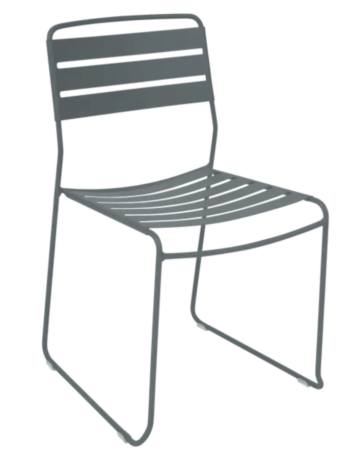 Load image into Gallery viewer, Storm grey Fermob Surprising outdoor chair with sleek, modern design ideal for patio or restaurant seating.