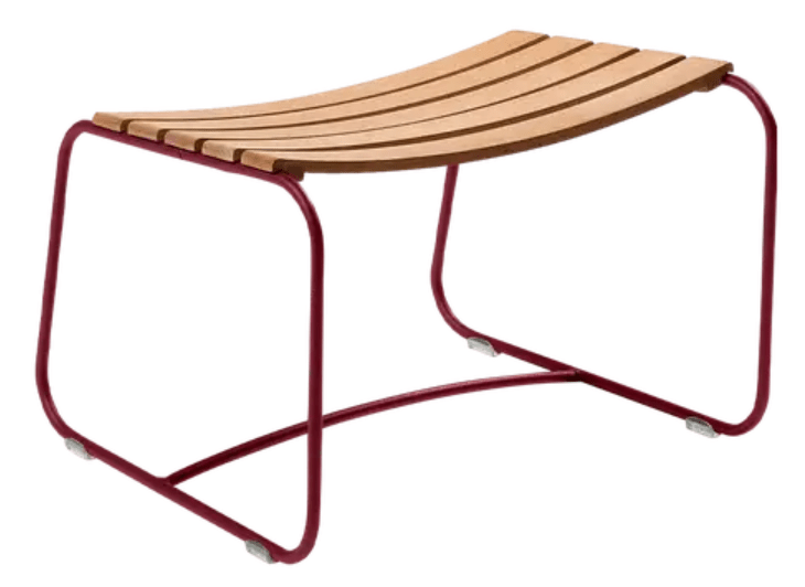 Load image into Gallery viewer, Black teak footrest by Fermob featuring a sleek, modern design perfect for relaxing or elevating your feet.