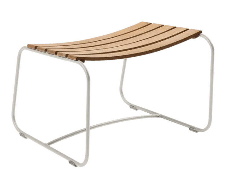 Load image into Gallery viewer, Fermob Surprising Teak Footrest in grey with sleek wooden design, perfect for modern indoor or outdoor seating areas.