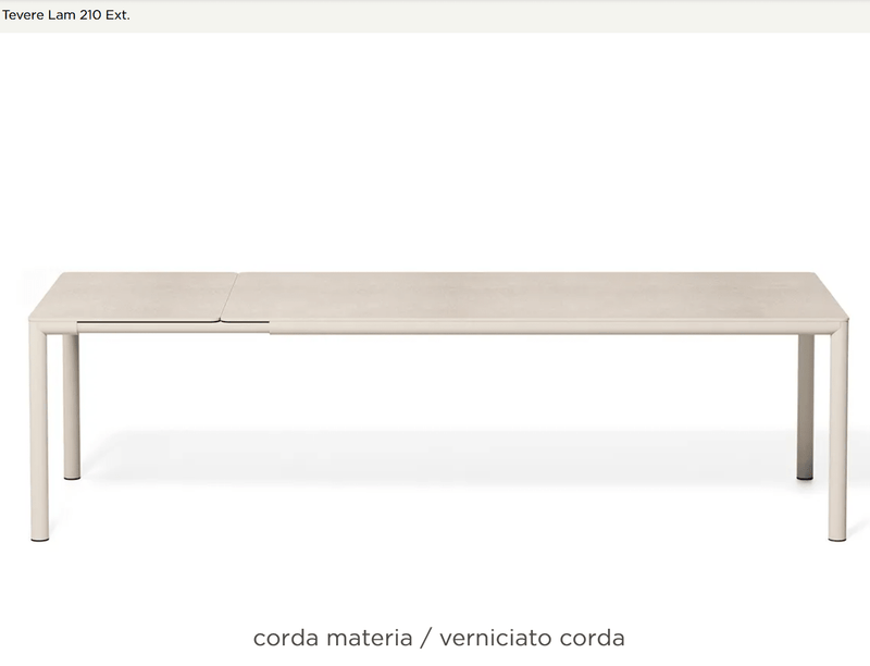 Load image into Gallery viewer, Nardi Tevere Lam 210 Extensible HPL Dining Table with adjustable length from 211 to 275.5 cm, featuring sleek design and laminate surface.