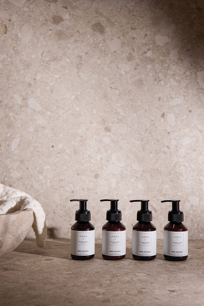 Load image into Gallery viewer, TGL body and hand care gift set - Custom Wood DesignsVinga TGL body and hand care gift set with lotion bottles and skincare products arranged on a neutral background.Home & LivingTGL10143011white29 x 9 x 19 cm