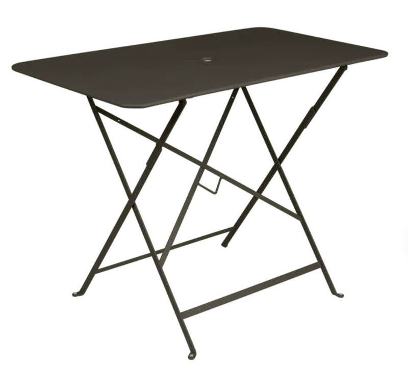 Load image into Gallery viewer, Fermob Tonka brown metal foldable bistro table, 97x57 cm, outdoor cafe table with a honey finish and sturdy design.
