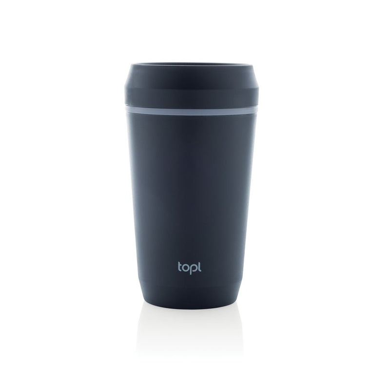 Load image into Gallery viewer, Topl Recycled Plastic To Go Tumbler Patented 360 Lid 354ml - Custom Wood DesignsTopl recycled plastic to-go tumbler with 360-degree lid, 354ml capacity, sleek drinkware design, clear view of the tumbler and lid.DrinkwareRBTGP12NAPolypropylenenavy