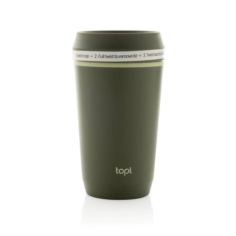 Load image into Gallery viewer, Topl Recycled Plastic To Go Tumbler Patented 360 Lid 354ml - Custom Wood DesignsTopl recycled plastic to go tumbler with patented 360 lid, 354ml drinkware for on-the-go hydration.DrinkwareRBTGP12OLPolypropylenegreen
