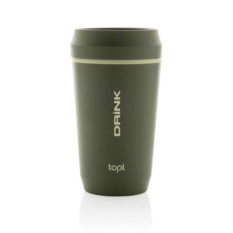Load image into Gallery viewer, Topl Recycled Plastic To Go Tumbler Patented 360 Lid 354ml - Custom Wood DesignsTopl recycled plastic to-go tumbler with 360 lid, 354ml capacity, showing the sleek design and durable drinkware.DrinkwareRBTGP12OLPolypropylenegreen