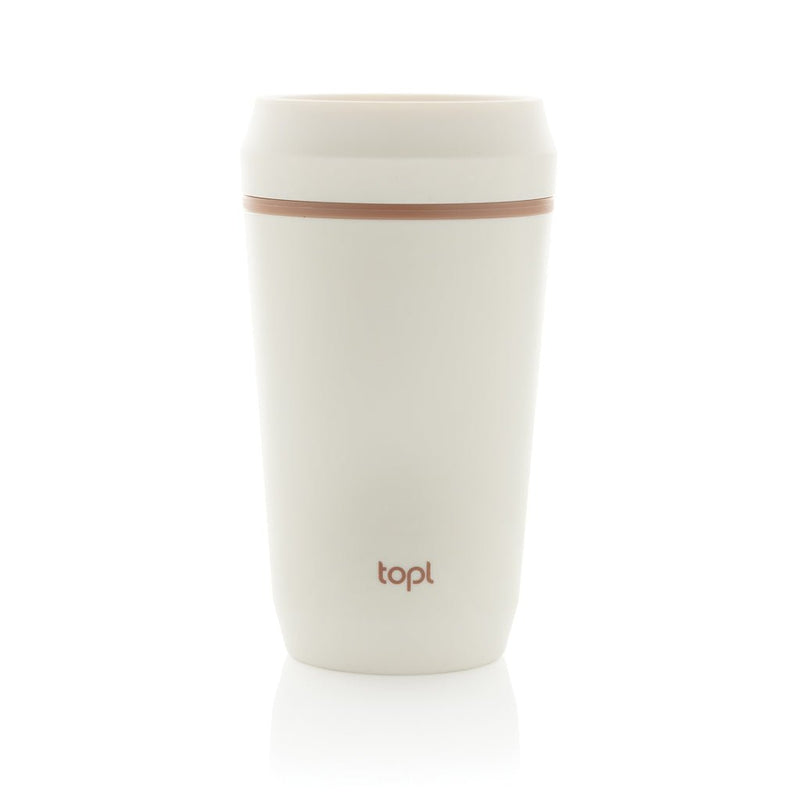 Load image into Gallery viewer, Topl Recycled Plastic To Go Tumbler Patented 360 Lid 354ml - Custom Wood DesignsTopl recycled plastic to-go tumbler with 360-degree lid, 354ml capacity, eco-friendly drinkware, shown with lid and sleek design.DrinkwareRBTGP12SAPolypropylenewhite