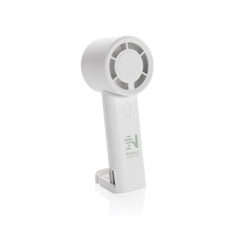 Load image into Gallery viewer, Twist RCS recycled plastic re-chargeable portable fan - Custom Wood DesignsXD Collection Twist RCS recycled plastic portable fan, rechargeable fan for phones and tablets, compact and eco-friendly.Phone & Tablet accessoriesP457.0703Recycled ABSwhite