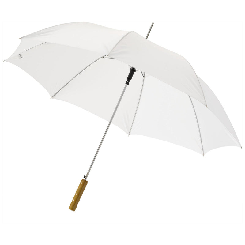 Load image into Gallery viewer, 23&quot;Umbrella with wooden handle pack of 25 White Custom Wood Designs __label: Multibuy umbrellawhitecustomwooddesignspromogifting_2502e817-cfa1-49bc-a3e3-b3185e4bf632
