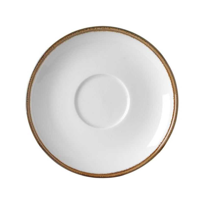 Load image into Gallery viewer, Vanilla Saucer for Stackable Cup, 120mm - Custom Wood DesignsFine Dine vanilla cup saucer, 120mm, designed for stackable cups, featuring a smooth ceramic surface and elegant round shape.Cup saucer789339