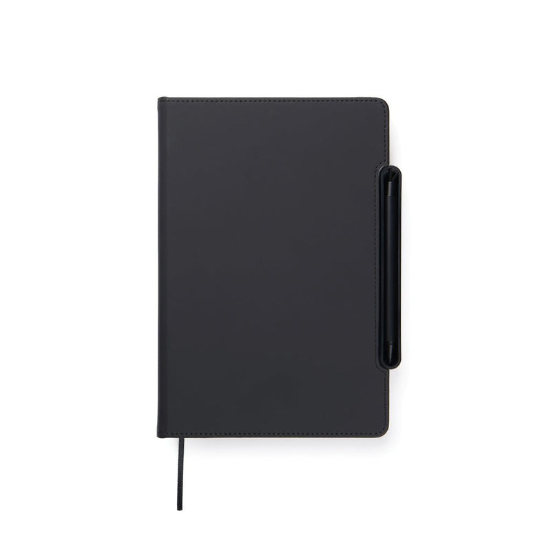 Load image into Gallery viewer, VINGA Baltimore RCS 4-in-1 Refillable Notebook - Custom Wood DesignsVinga Baltimore RCS 4-in-1 refillable notebook with black cover and multiple pages for writing and organization.Portfolios & NotebooksV7731101Recycled Polyurethane,Recycled paperblack