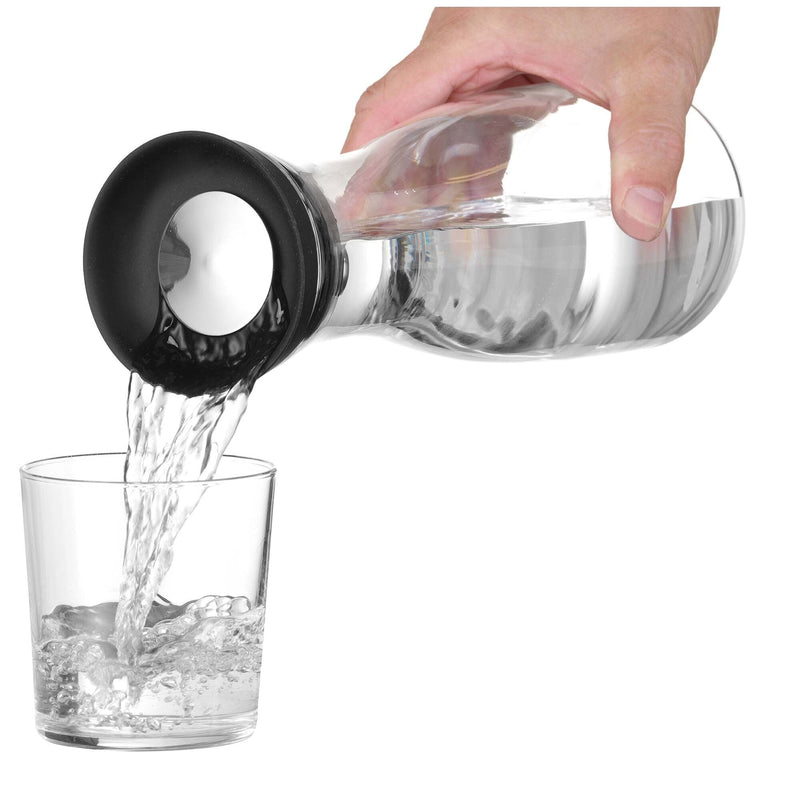 Load image into Gallery viewer, Vision carafe with lid, 1250ml - Custom Wood DesignsFine Dine Vision 1250ml glass carafe with lid, showcasing its sleek design and transparent body for serving beverages.carafe425893