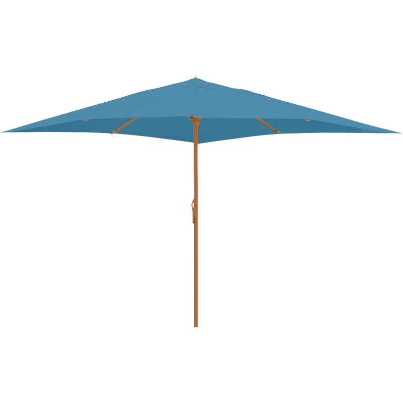 Load image into Gallery viewer, Vlaemynck Easy Open Parasol 400 × 400 cm – Adriatic Blue canopy, Wood Effect frame
