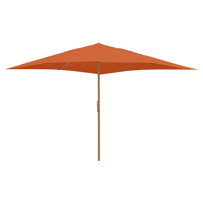 Load image into Gallery viewer, Vlaemynck Easy Open Parasol 400 × 400 cm – Amber canopy, Wood Effect frame