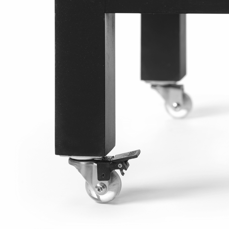Load image into Gallery viewer, Waiter Trolley Madeira Black 820x460x(h)850 mm - Custom Wood DesignsBlack Fine Dine waiter trolley with multiple shelves and wheels, measuring 820x460x850 mm, ideal for restaurant service.Waiter's trolley504963