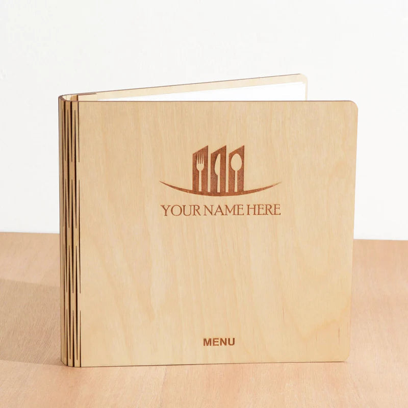 Load image into Gallery viewer, 20 x Personalised Wood Menus 20x20cm Custom Wood Designs __label: Multibuy walnut-20-x-wood-menus-20x20cm-50792855568727