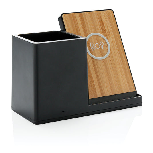 Wooden bamboo recycled plastic 10W wireless charger pack of 25 Black Custom Wood Designs __label: Multibuy white-wooden-bamboo-recycled-plastic-10w-wireless-charger-pack-of-25-53613170262359