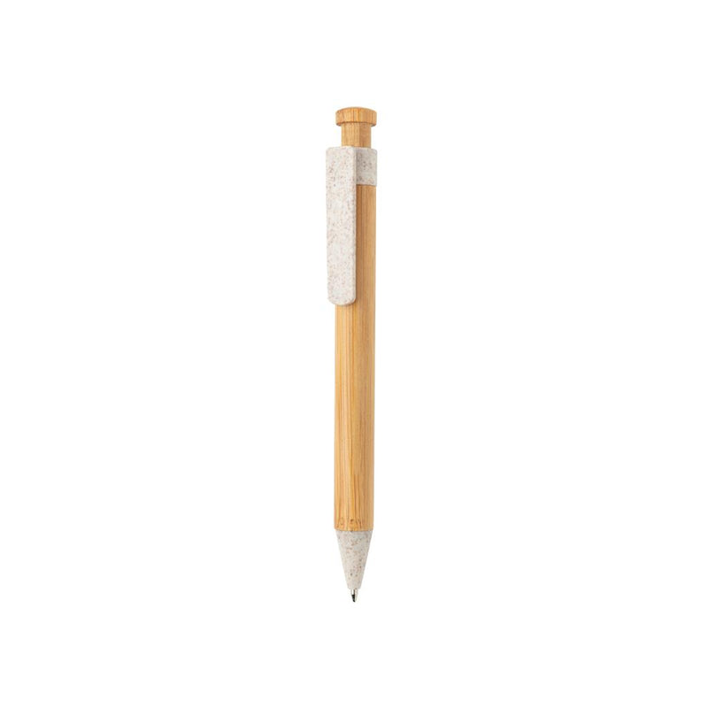 Load image into Gallery viewer, Bamboo pen with wheatstraw clip pack of 500 White Custom Wood Designs __label: Multibuy whitebamboowheatstrawpencustomwooddesigns
