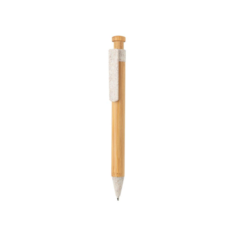 Load image into Gallery viewer, Bamboo pen with wheatstraw clip pack of 500 White Custom Wood Designs __label: Multibuy whitebamboowheatstrawpencustomwooddesigns