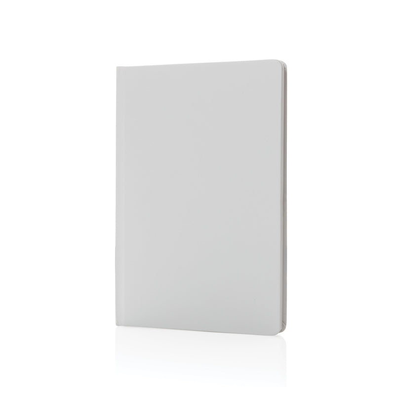Load image into Gallery viewer, Hardcover stone paper notebook pack of 25 Custom Wood Designs __label: Multibuy whitehardcoernotebookcustomwooddesignslogoofficebrandingpromo_d82ef0d0-37f3-4b5a-9269-5b8b5175d98c