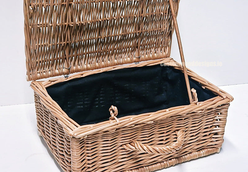 Load image into Gallery viewer, 10 x Wicker Hamper Basket 40 X 28 X 17cm Wicker Hamper Basket Custom Wood Designs Gifting basket hamper basket Retail display basket wicker basket wicker-hamper-basket-with-black-fabiric-interior-10-x-wicker-hamper-basket-40-x-28-x-17cm-56106826170711