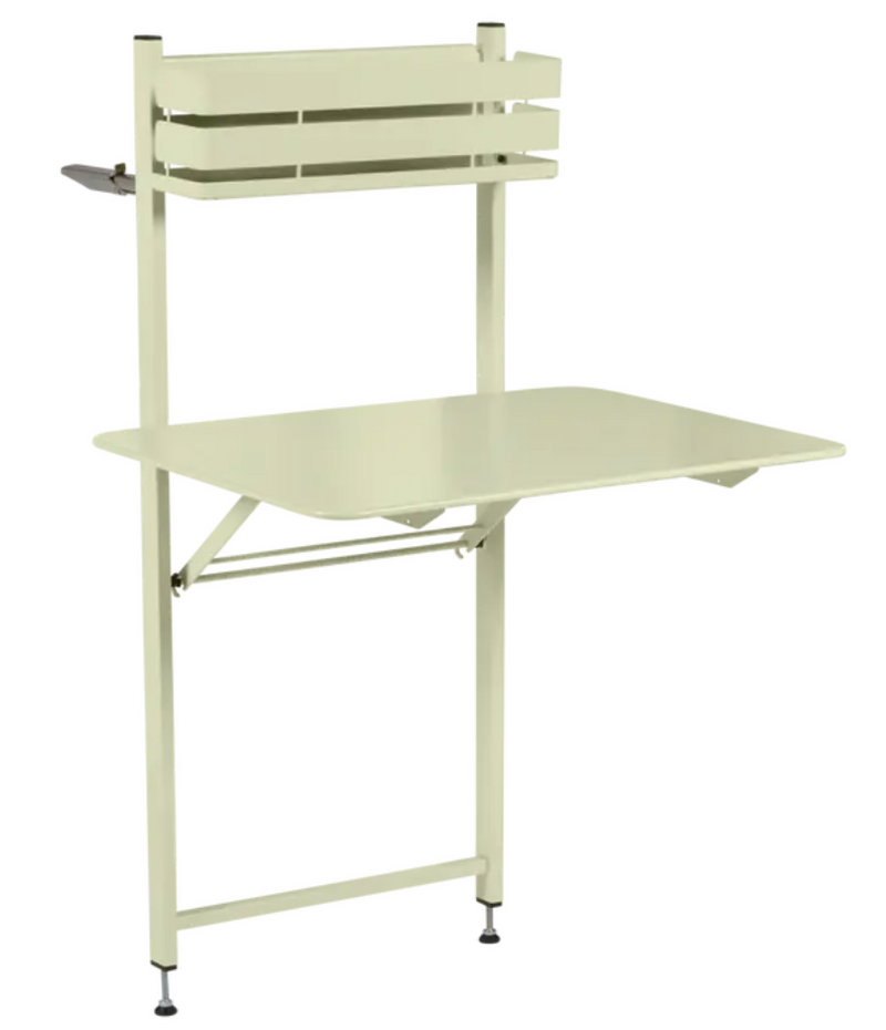 Load image into Gallery viewer, Willow green Fermob foldable balcony table with metal frame, ideal for outdoor or apartment balcony use