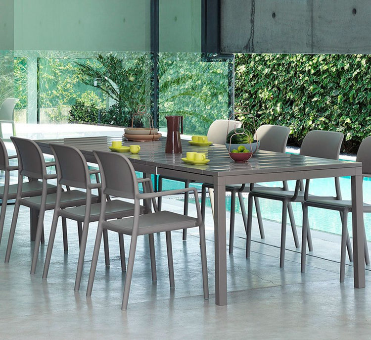 Nardi outdoor dining set styled with Fine Dine tableware