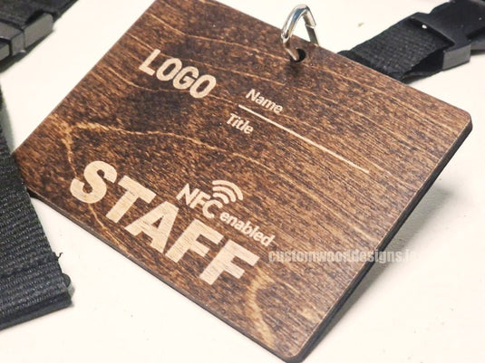 Eco-Conscious and Efficient - Wooden Lanyards with NFC and QR Codes - Custom Wood Designs