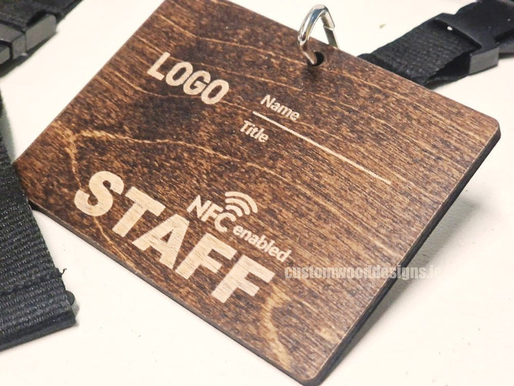 Eco-Conscious and Efficient - Wooden Lanyards with NFC and QR Codes - Custom Wood Designs