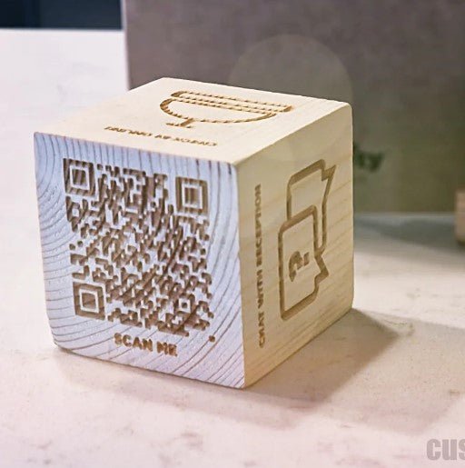 Revolutionizing Hospitality  -  The Unmatched Blend of Tradition and Technology in Our Wooden QR Codes - Custom Wood Designs