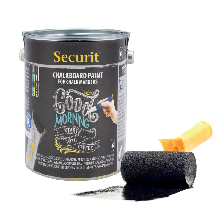 Securit black chalkboard paint tin