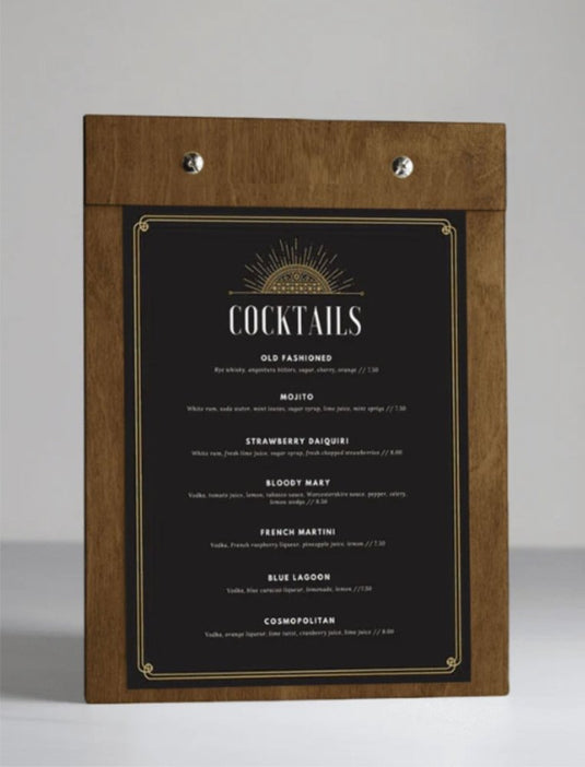 Clipboards – Branded Hospitality Menu ,Order Boards - Custom Wood Designs