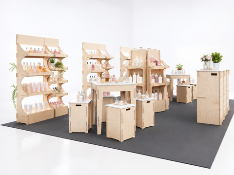 Displays ALL Slot In Shelving Stands - Custom Wood Designs