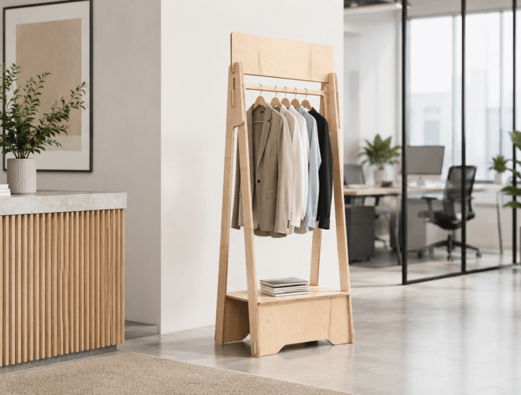Display Clothing & Accessories Style Stand Shelving - Custom Wood Designs