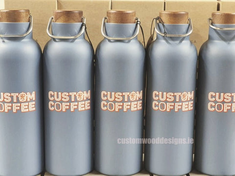 Drinkware Reusable Bottles, Flasks, Mug - Custom Wood Designs