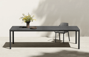 Nardi Tevere Lam 210 Extensible HPL Dining Table with black Ganttracite laminate, extendable from 211 to 275.5 cm.